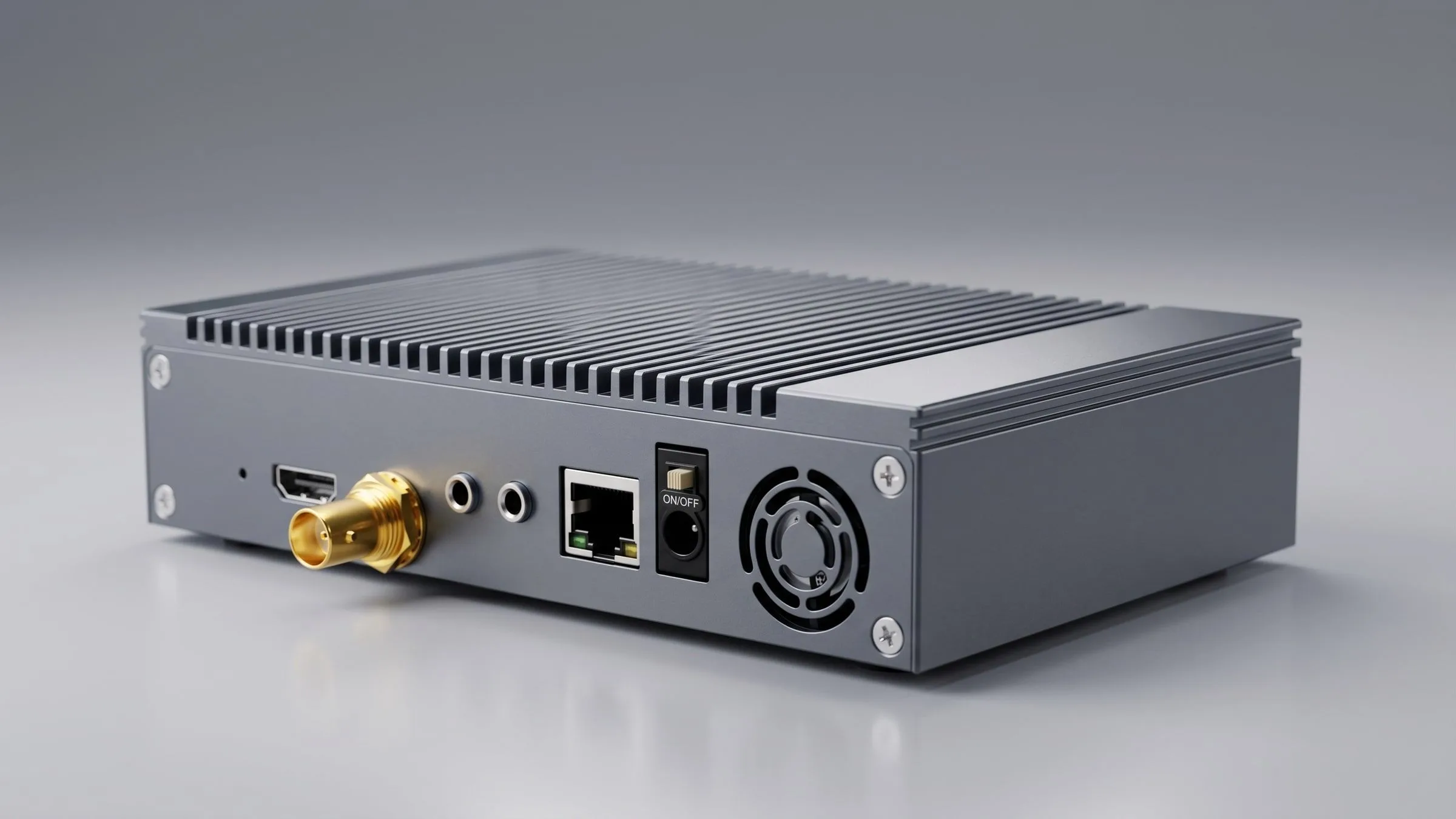 ReGen LIVE 12G SDI+HDMI 4K encoder — rear panel with BNC, HDMI, audio, and Ethernet connectors