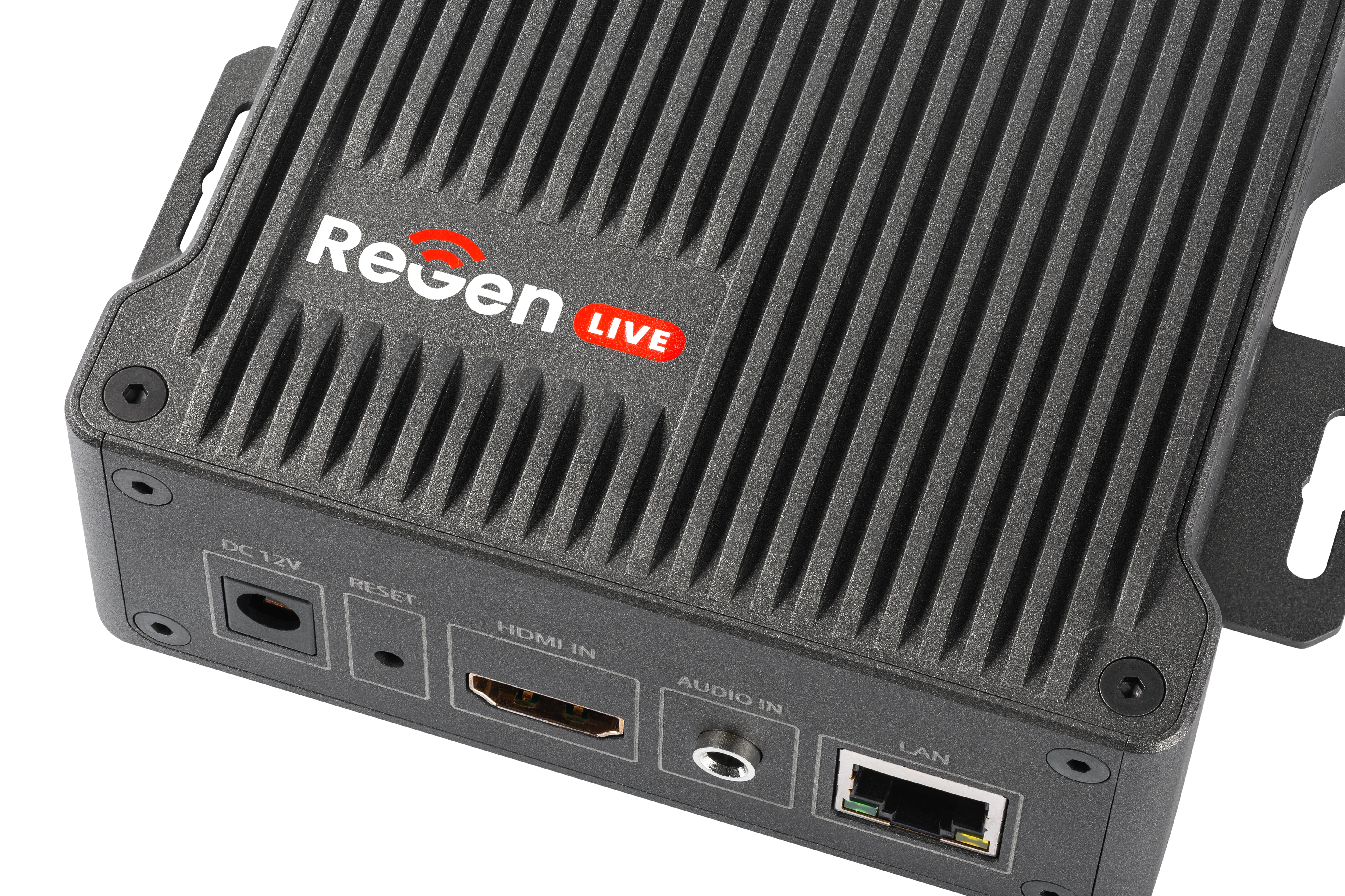 ReGen LIVE HDMI encoder — angled view with cable connections