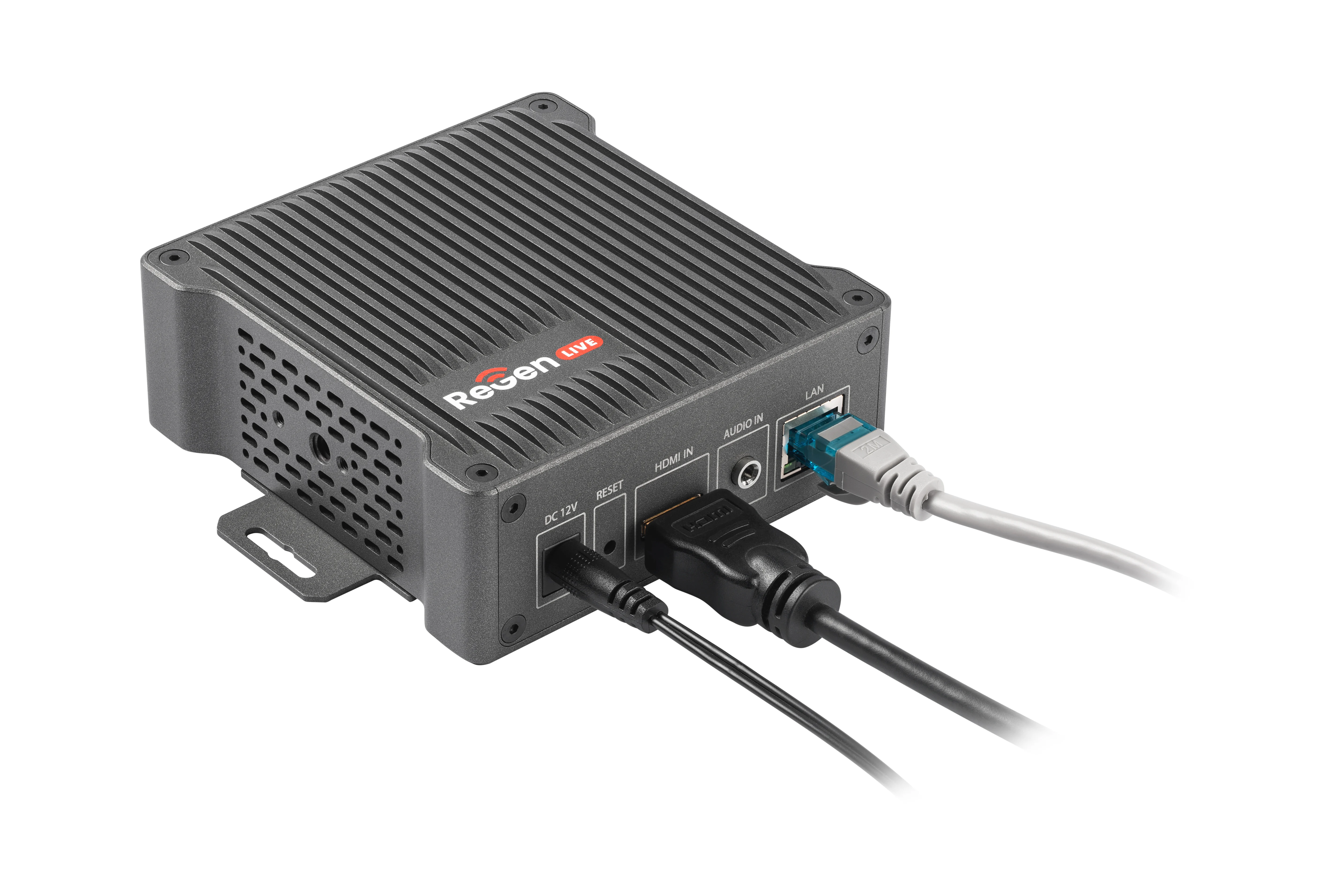 ReGen LIVE HDMI encoder — bottom view with mounting threads