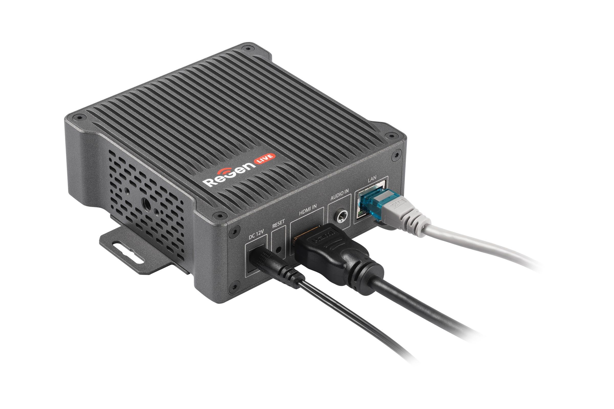 ReGen LIVE HDMI encoder — bottom view with mounting threads
